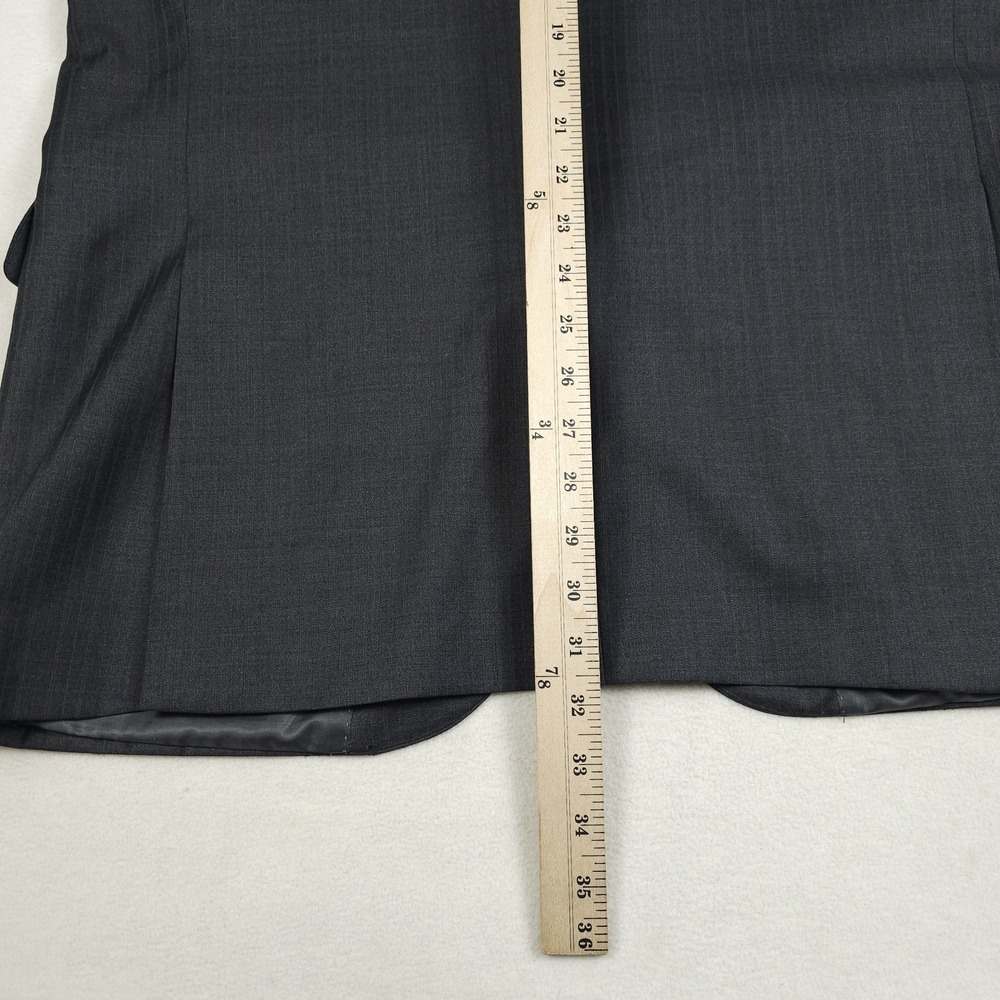 Peter Millar Jacket Mens 44T Dark Gray Plaid 100% Wool Sport Coat Blazer - Picture 12 of 14